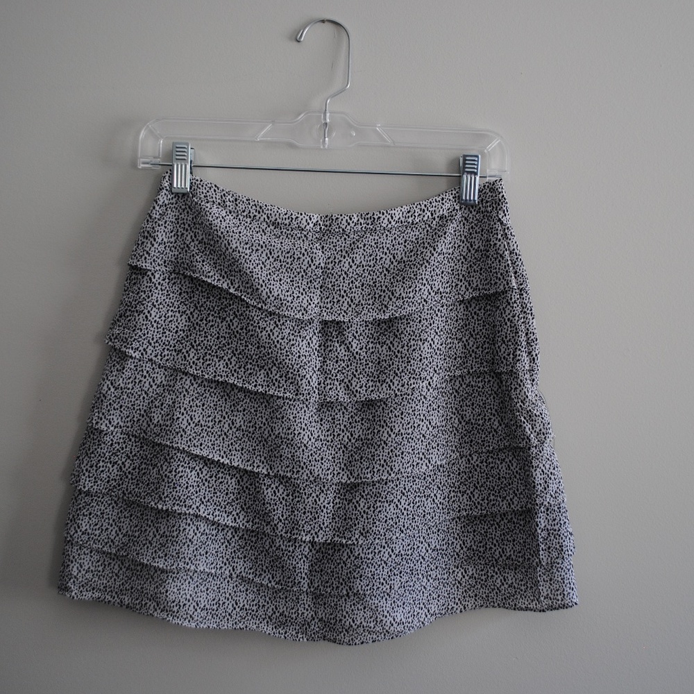 Black & white Dalmatian ruffle skirt